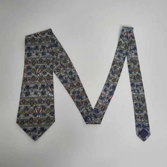 Looney Tunes Mania Hidden Bugs Bunny Neck Tie Cartoons 1995 Vintage Silver - Picture 2 of 8